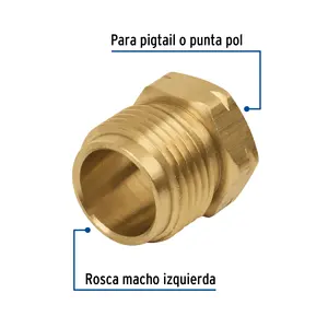 Maestro con unità 144 7/8 'dado sinistro in ottone nella borsa, Foset - Product Image 2