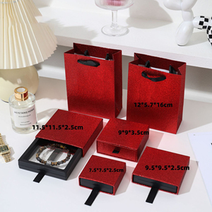 Boîte à bijoux unique anti-oxydation dorée brillante avec insert en <span class=keywords><strong>film</strong></span> PE pour collier, pendentif, broche, emballage <span class=keywords><strong>de</strong></span> bijoux - Product Image 6