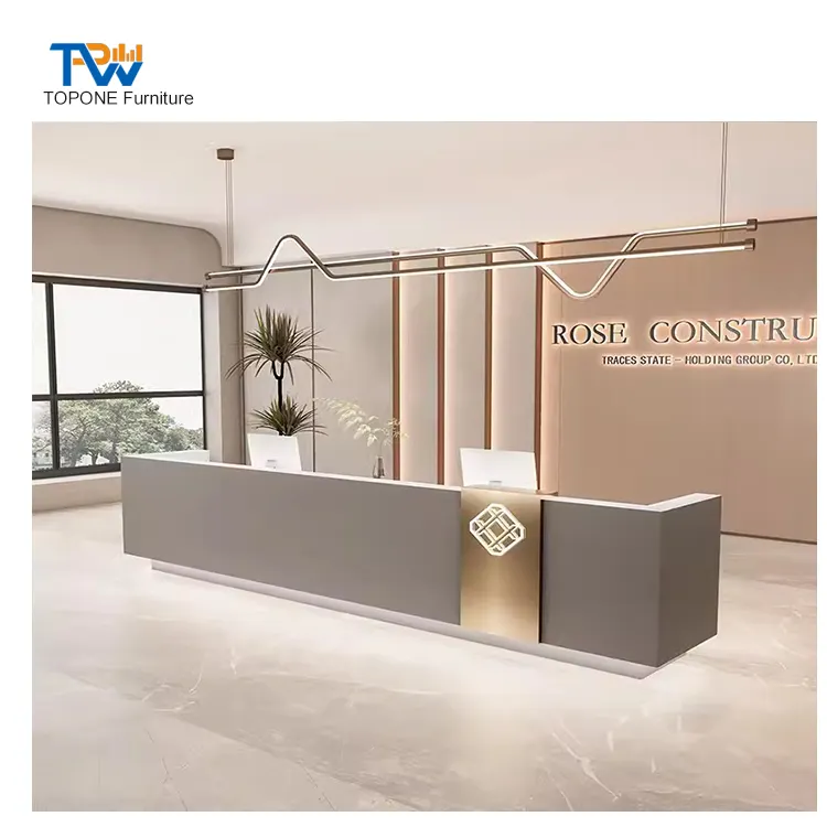 Fabrication vente directe de bonne qualité Bureau de réception Banque de salon Planche MDF Table de comptoir d'hôtel moderne à la mode fabriquée en Chine