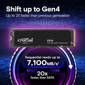 P310 1TB 2280 PCIe Gen4 3D NAND NVMe M.2 SSD 7100 MB/s <b>Internal</b> Expansion Port Desktop Solid State <b>Drive</b> - Product Image 3