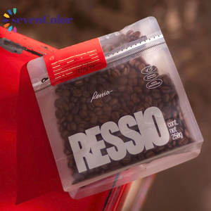 Sacchetti per Caffè Personalizzati Stampati su Misura, Opachi Trasparenti di Grado Alimentare, Apertura Superiore, Sigillabili, <span class=keywords><strong>250</strong></span> <span class=keywords><strong>Grammi</strong></span> con Cerniera e Valvola - Product Image 1