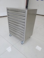 Chariot à outils d'atelier en acier inoxydable avec 10 tiroirs, armoire à outils, chariot de rangement mécanique 675*486*950 mm (26,5''*19''*37,4'') pour bureau