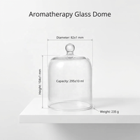 Cloche en verre transparent avec bouton, support pour bougie d'aromathérapie, protection anti-poussière, terrarium décoratif, décoration d'intérieur