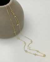 Collier en or véritable Lucky Au750 18 carats, trèfle à quatre feuilles, étoile, pour un usage quotidien, bijoux pour femmes