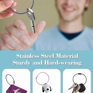 YIWANG Colorful <b>Spray</b> <b>Paint</b> Screw Locking Stainless Steel Wire Cable Rope Keychain - Product Image 5