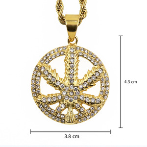 Người Đàn Ông Của Thép Không Gỉ Pha Lê Mạ Vàng Hòa Bình Biểu Tượng Mặt Dây Chuyền Chuyên Nghiệp Thương Mại Điện Tử Nhà Điều Hành Thời Trang Mặt Dây Quyến rũ - Product Image 4