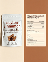 Gélules de Cannelle de Ceylan OEM 60 gélules molles 7200mg Extrait 12:1 avec Huile MCT Soutien Antioxydant
