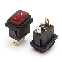 Interrupteur à bascule étanche KCD1, 2 ou 3 broches, 2 ou 3 positions, éclairé par LED, à enclenchement rapide, pour alimentation