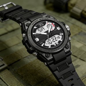 Montre pour homme multifonctionnelle avec lumière nocturne, étanche, montre électronique de type G, analogique-numérique, double affichage, style professionnel - Product Image 3