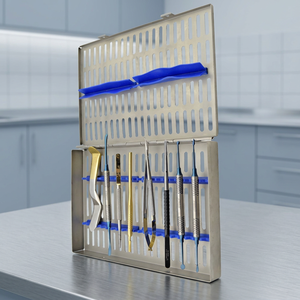Kit de Instrumentos de Microcirugía Oral Dental, 8 Piezas, Casete de Esterilización, Instrumentos Dentales de Alta Calidad - Product Image 1