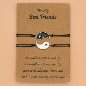 Bracelets d'amitié équilibre des huit trigrammes Yin et Yang, philosophie classique chinoise du Taoïsme, pour les meilleurs amis - Product Image 2