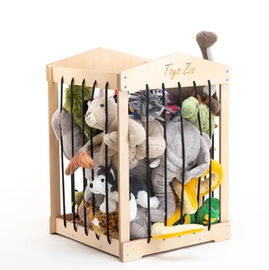 Boîte à jouets de luxe en bois moderne pour enfants Bacs de rangement pour jouets de pépinière Meubles de rangement empilables pour salle de jeux - Product Image 1
