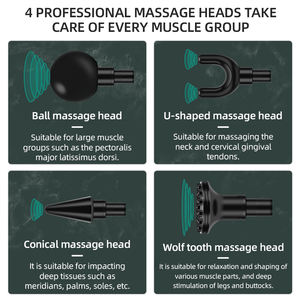 Pistol pijat otot genggam, peralatan terapi perkusi getaran badan cepat dapat diisi ulang - Product Image 6