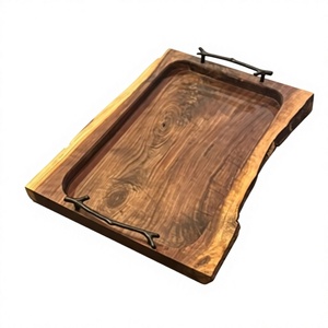 B.S INTERNATIONAL Bandeja de Servir de Madera Decorativa Ecológica con Asas, Hecha a Mano, Apta para Lavavajillas y Microondas - Product Image 4