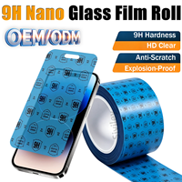 Film Kaca Nano PET HD Clear 9H Anti Guncangan Anti Gores Bahan Gulungan Lembaran Mentah untuk Pelindung Layar Mesin Laser