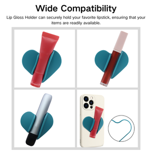 Support de brillant à lèvres en silicone en forme de cœur, adhésif pour la plupart des smartphones, étui de téléphone pour rouge à lèvres et gloss - Product Image 6