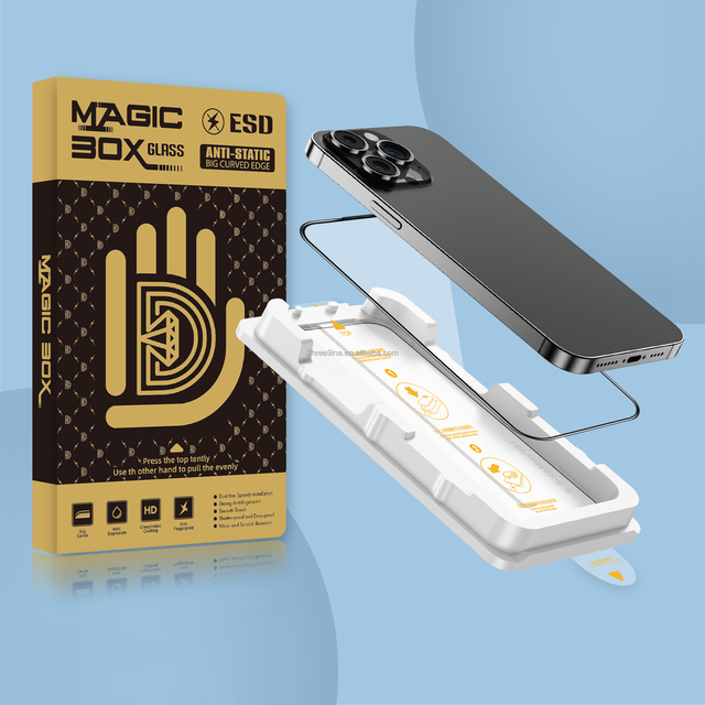 Anti-Static 0.33mm Thickness   magtic Box Easy Install 9H Hardness Tempered Glass for iPhone 17/17 Pro/17 Pro Max