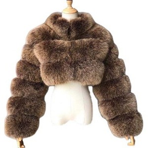 Stunning Faux Fur Outerwear for <strong>Women</strong> - Short Length <strong>Coat</strong> with Stand-Up Collar, Ideal for Fashionistas - Product Image 2