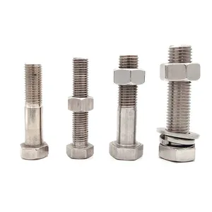 Hot selling sus304 sus316 stainless steel hex bolts full Or half thread screw rod bolts nuts hex