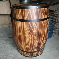 Baril à vin en bois de 50 L avec support, à l'intérieur du sac