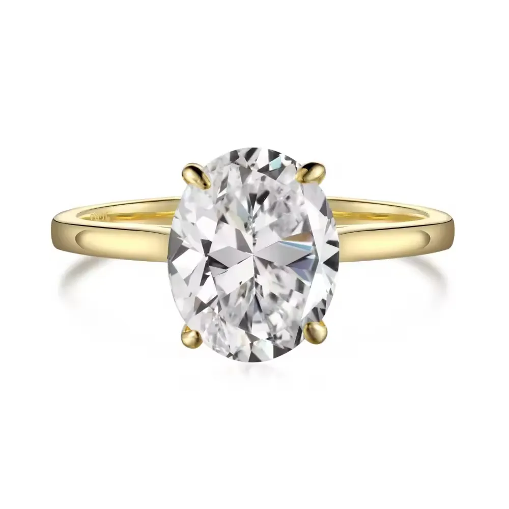 Anillo de diamantes de circón de alto sentido de lujo S925 anillo de plata esterlina temperamento exquisita serie de boda joyería de moda