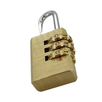 Mini cadenas d'armoire à bagages en laiton sans clé à 3 chiffres cadenas à mot de passe combiné
