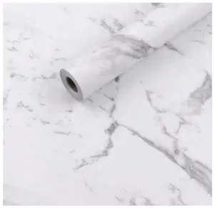 Papel pintado de marmol blanco white marble wallpaper 45cm wide pvc adhesive wall paper for home decor countertop