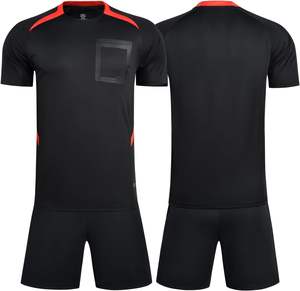 サッカー審判ジャージセット女性 & 男性夏用サッカーアンパイアユニフォーム半袖ラウンドネック抗菌ポリエステル100% - Product Image 6