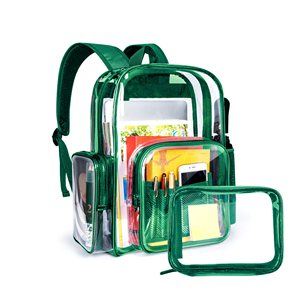 กระเป๋าเป้พีวีซีใส ทนทาน กันน้ำ ซิปปิดสนิท รับผลิตแบบ OEM/ODM เหมาะสำหรับไปโรงเรียน ทำงาน ผ่านจุดตรวจความปลอดภัย และการเดินทาง - Product Image 2