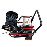 Nouvelle machine de nettoyage de canalisations à jet d'eau haute pression 5,5 kW 525 V 150 bars, nettoyeur de drainage électrique avec enrouleur de tuyau de 30 m, débit élevé