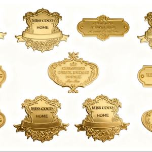 2025 Custom Metal Brand 3d Logo Transcripts Sticker Label Engraved <b>Gold</b> Selfadhesive Metal Label Sticker Perfume Matel Label - Product Image 3