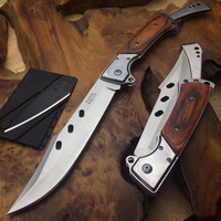 Couteau pliant de poche à queue de pie pour l'extérieur, haute dureté, multi-outils, survie en milieu sauvage, coupe-fruits, kit EDC, vente en gros OEM, bois
