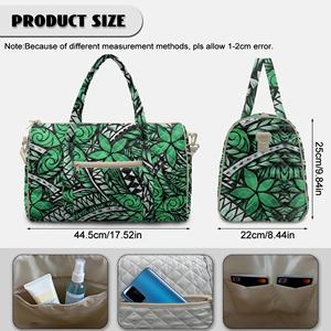 Bolsa de Viaje Acolchada con Patrón Tropical Verde Hawaiano para Niñas, Bolsa de Fin de Semana al por Mayor, Logotipo Personalizado, Bolsa Ligera para Pasar la Noche - Product Image 6