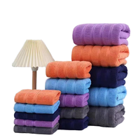 Serviette de bain en coton peigné de luxe serviette carrée absorbante douce en peluche ensemble de trois pièces pour Spa Villa famille cadeau parfait Logo