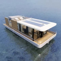 Bateau-maison ponton électrique solaire de 8,5 m, fabrication soudée, mobile sur l'eau, préfabriqué, pour fêtes et pêche