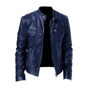 Veste en cuir véritable et toile pour homme, qualité supérieure, style européen, veste de motard tendance, imperméable à l'avant, prix d'usine - Product Image 2