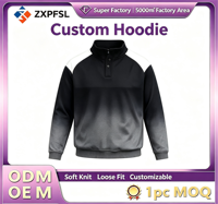 Sweat-shirt à capuche zippé personnalisé OEM ODM pour homme, en maille douce, coupe ample, avec logo personnalisé, MOQ 1 pièce