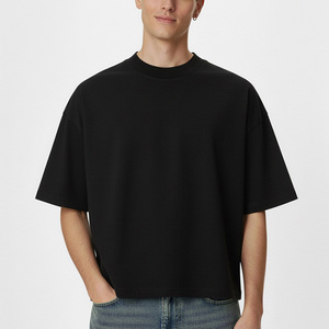 Camiseta Retro de Corte Cuadrado y Holgado, de Manga Corta, con Efecto Desgastado, <span class=keywords><strong>para</strong></span> Hombres Bajos y Corpulentos - Product Image 1