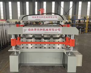 클래딩 더블 레이어 금속 루핑 시트 롤 성형 기계 유약 타일 PLC 모터 및 기어가있는 기계 만들기 - Product Image 4