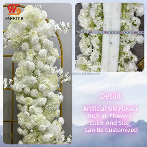 Hilera de Flores Artificiales de Seda de Tacto Real SMOOTH para Boda, Diseño Asimétrico Irregular, Tamaño de 0.5-2.4m, Color Personalizado Disponible - Product Image 2