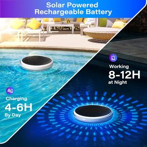 Lampes solaires flottantes pour piscine Coxseni, lot de 4, LED RGB, étanches IPX7, avec télécommande pour piscine - Product Image 2