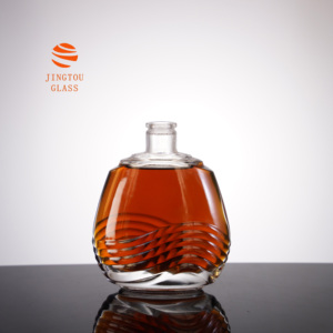 Botella de <span class=keywords><strong>Vino</strong></span> de Vidrio Plana con Relieve de Ondas Bajas de 500ml, Botella de Vidrio para <span class=keywords><strong>Vino</strong></span> de Frutas, Botella de Vidrio para Brandy - Product Image 6