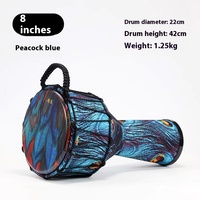 Tambour à main Djembe professionnel de 12 pouces, coque en fibre de carbone, véritable tête en peau de chèvre pour basses à résonance profonde et tonalités croustillantes
