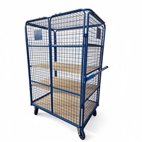 Conteneur mobile industriel en treillis métallique, chariot de manutention multi-niveaux pour marchandises