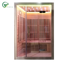Sauna infrarouge sec moderne en bois massif avec panneau de commande informatique, pour intérieur, à vendre