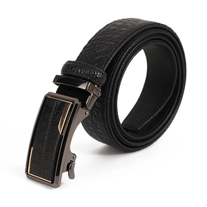 Cinturón de piel de vaca auténtica para hombre de gama alta al por mayor diseño de negocio automático sin dientes con hebilla de aleación - Product Image 1