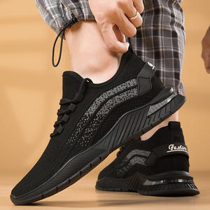 <b>Men's</b> Spring New Model Casual Shoes Height-Increasing Fly-Knit Sports <b>Sneakers</b> Soft Sole Mesh Breathable Design Trendy Invisible - Product Image 2