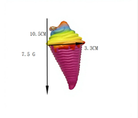 Juguete de Simulación de Resina de PU Colorido, Tipo Squishy de Helado Pequeño de Rebote Lento, para Exhibición, Decoración de Fiestas