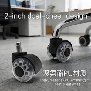 Ruote Girevoli per Sedia da Ufficio <span class=keywords><strong>Ling</strong></span> Ta 2 Pollici in Poliuretano Trasparente 50mm, Rotazione a 360 Gradi, Altezza Regolabile, Capacità di Carico <40kg - Product Image 3