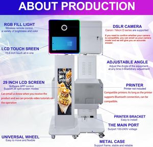 Портативный 15,6 дюймов фото селфи волшебный сенсорный экран машина светодиодная рамка киоск с принтером и камерой фотобудка для мероприятий - Product Image 4
